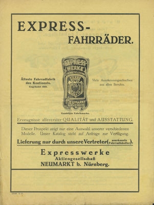 Express Fahrrad Prospekt 1927