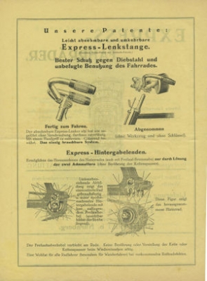 Express Fahrrad Prospekt 1927