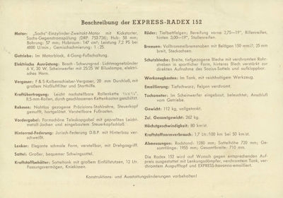 Express Radex 152 Prospekt 1950er Jahre