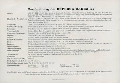 Express Radex 175 Prospekt 1950er Jahre