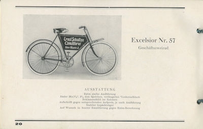 Excelsior Fahrrad Programm 1920er Jahre ?