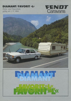 Fendt Diamant / Favorit L Wohnwagen Preisliste 9.1984
