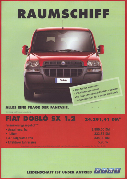 Fiat Doblo SX 1.2 Prospekt 2001
