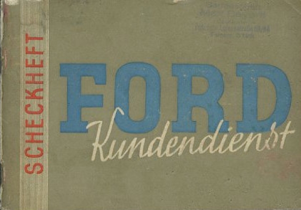 Ford Kundendienstheft 1938