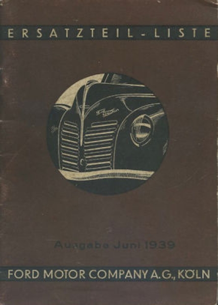 Ford Taunus Ersatzteilliste 1939
