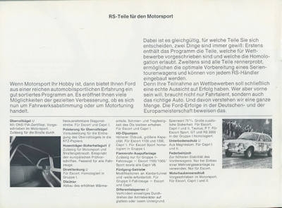 Ford RS Teile Programm 10.1974