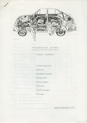 Ford Escort Technische Daten 9.1977