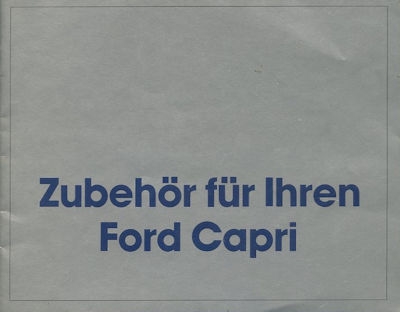 Ford Capri III Zubehör Prospekt ca. 1980