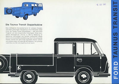 Ford Taunus Transit Doppelkabine brochure ca. 1962