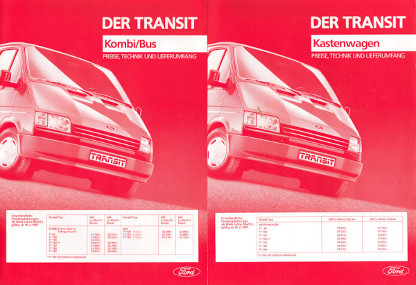 Ford Transit Prospekt 7.1986