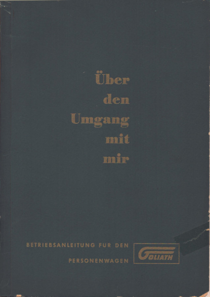 Goliath GP 700 Bedienungsanleitung 1950er Jahre