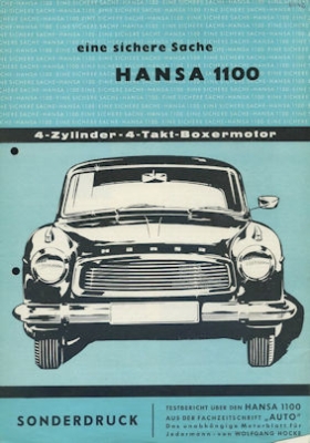 Goliath Hansa 1100 Testberichte 1957-1960