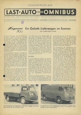 Goliath Express 1100 Test 1958