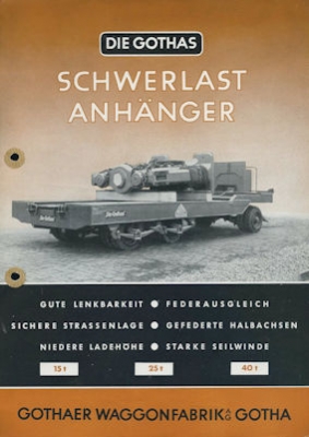 Gothas Schwerlast Anhänger Prospekt 1930er Jahre