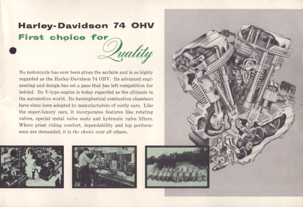 Harley-Davidson 74 OHV Prospekt 1955
