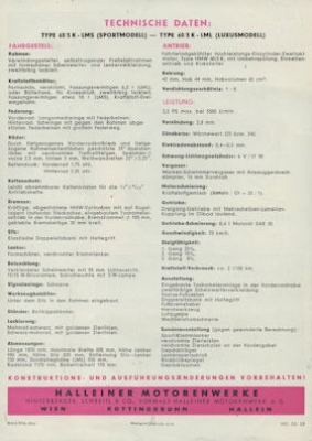 HMW Type 60/3 K/LMS Prospekt 3.1958