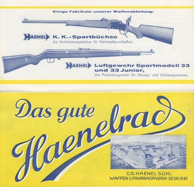 Haenelrad Programm 1930er Jahre