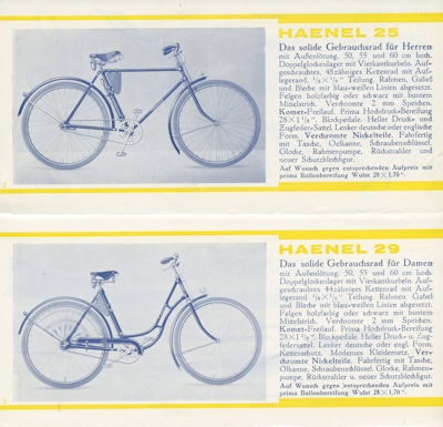 Haenelrad program 1930s