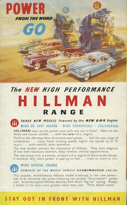 Hillman Minx brochure ca. 1954