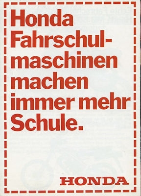 Honda Fahrschulmaschinen Programm 1980