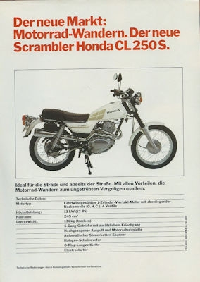 Honda CL 250 S Prospekt 1982