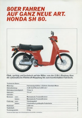 Honda SH 80 Prospekt 10.1983