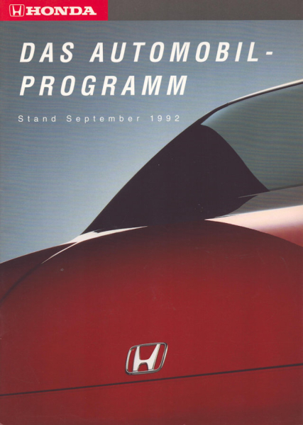 Honda Pkw Programm 9.1992