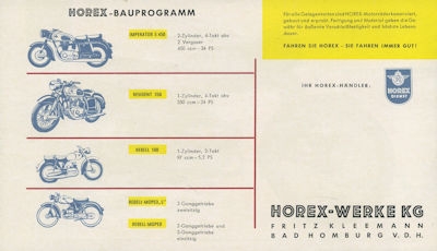 Horex Moped Rebell S Prospekt ca. 1957