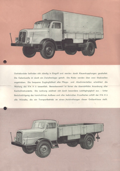Horch H 6 Lkw Prospekt 1953