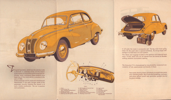 IFA F 9 Prospekt 1950er Jahre engl.