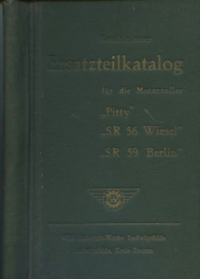 IWL Pitty, SR 56 Wiesel und SR 59 Berlin Ersatzteilliste 1959
