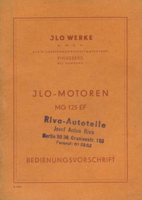 Ilo MG 125 EF owner`s manual ca. 1950