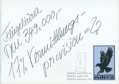 Isdera Programm 1989