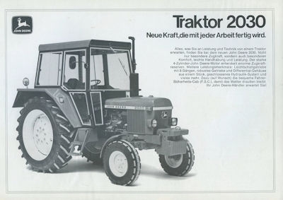 John Deere Traktor 2030 Prospekt 9.1975