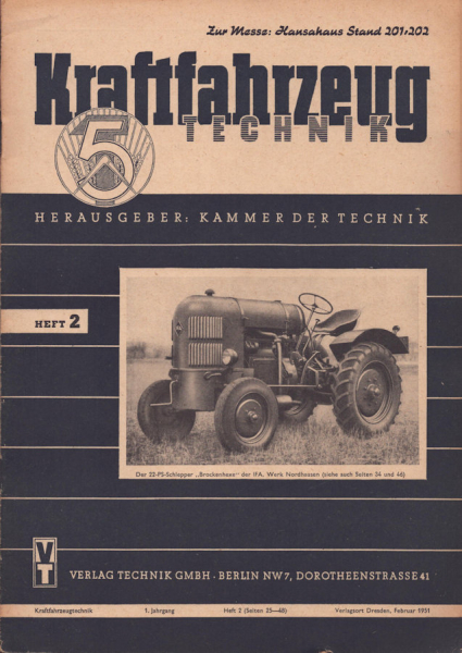 Kraftfahrzeugtechnik KFT 1951 Heft 2