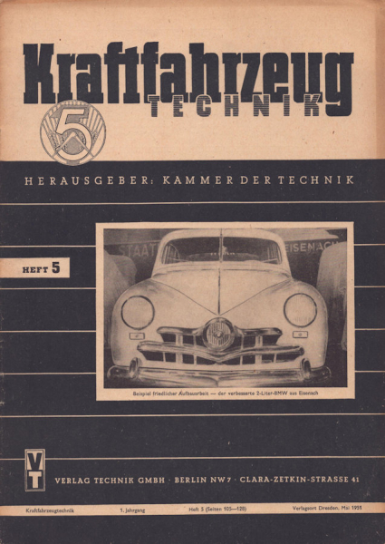 Kraftfahrzeugtechnik KFT 1951 Heft 5