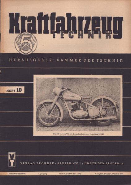 Kraftfahrzeugtechnik KFT 1951 Heft 10
