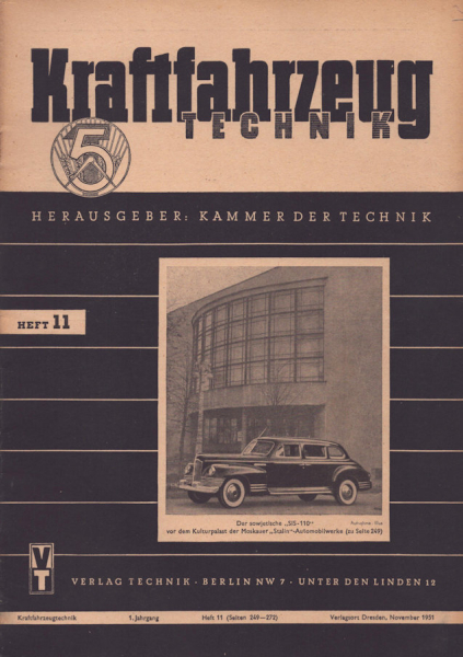 Kraftfahrzeugtechnik KFT 1951 Heft 11