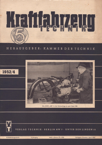 Kraftfahrzeugtechnik KFT 1952 Heft 4