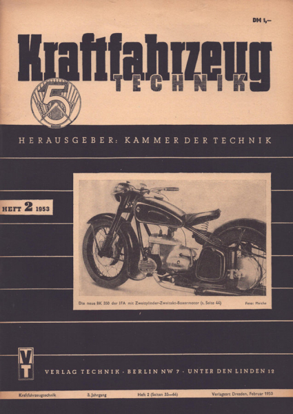 Kraftfahrzeugtechnik KFT 1953 Heft 2