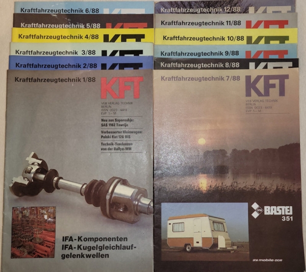 Kraftfahrzeugtechnik KFT 1988 Heft 1-12