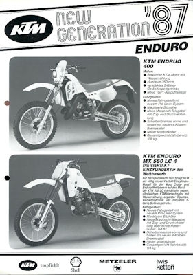 KTM Moto Cross Programm 1987