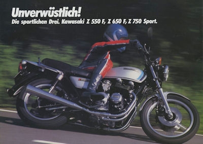 Kawasaki Z 550 F, Z 650 F + Z 750 Sport Prospekt ca. 1983