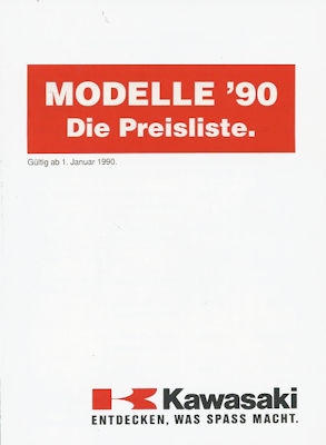 Kawasaki Preisliste 1.1990
