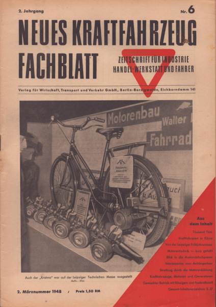 Das Kraftfahrzeug Fachblatt 1948 Heft 6