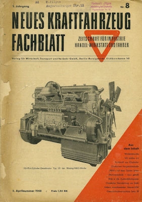 Das Kraftfahrzeug Fachblatt 1948 Heft 8