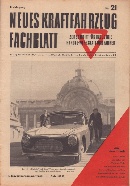 Das Kraftfahrzeug Fachblatt 1948 Heft 21