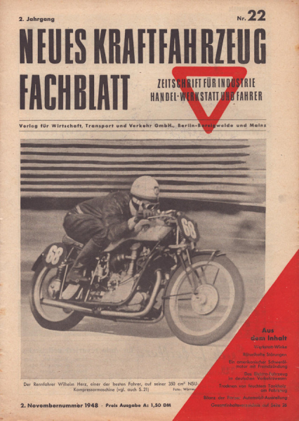 Das Kraftfahrzeug Fachblatt 1948 Heft 22