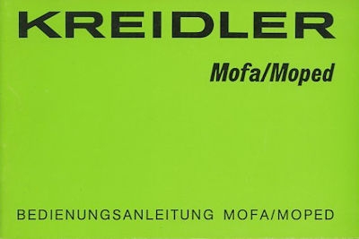 Kreidler Mofa Moped Bedienungsanleitung 4.1977