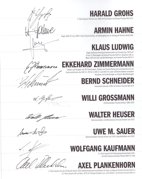 Kahnt / Thier / Trispel / Weber Porsche Kremer Nr. 65 / 250 1962-2012